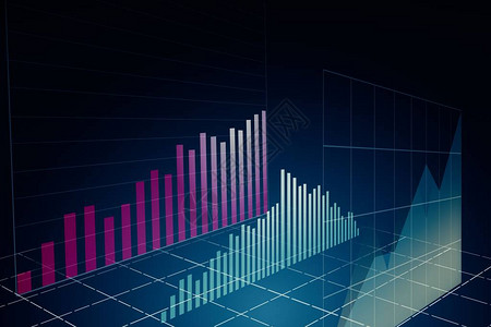 内幕抽象财务和数据图表3D渲染设计图片