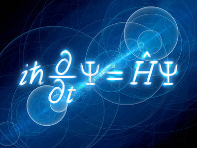 薛定谔使用循环频率计算机生成抽象背景3D投影的蓝色光亮时间依赖时间的施设计图片