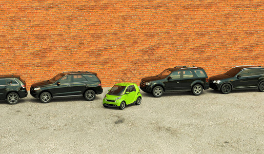 3D对一辆城市汽车针对SUV的灵活和生态友好概图片