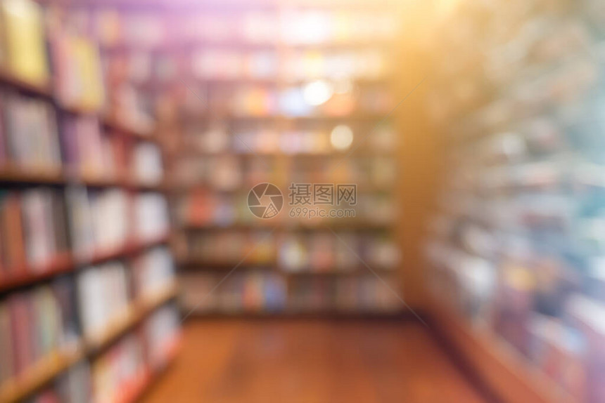 图书馆仿古传统纸质书店架类堆书的模糊背景呈现数字技术世界抽象智慧能图片