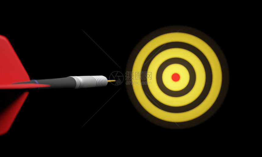 箭射中公牛眼的目标中心图片