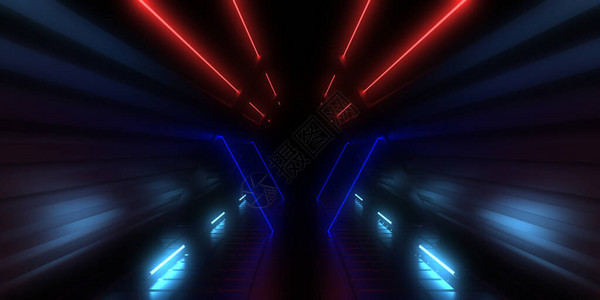 三维抽象背景有亮光电光隧道图片