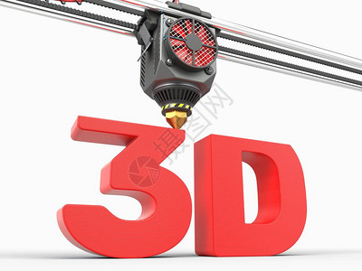 3D打印机头下的3D打印字背景图片