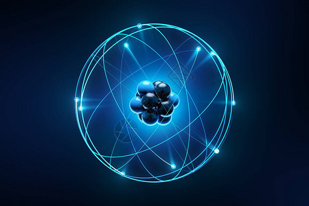 原子被电子环绕着原背景图片
