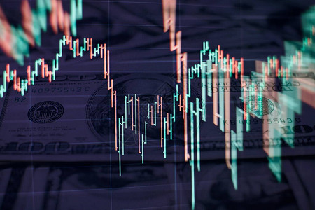 达克抽象发光的外汇图表界面壁纸投资贸易股票金设计图片