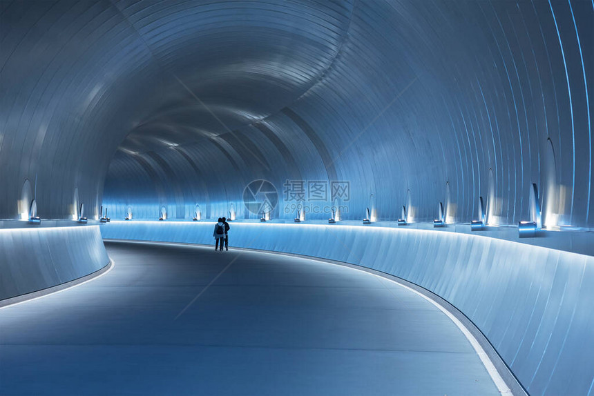 未来现代隧道的内地建筑抽象背景图片