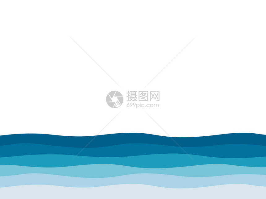 水浪背景矢量插图蓝白背景摘要带图片