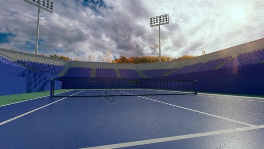 大满贯网球场3d渲染设计图片