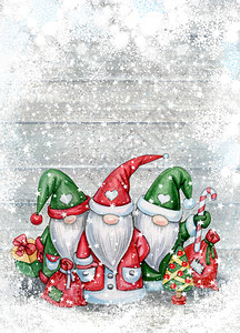 圣诞吉诺米斯卡通冬季节日贺卡图片