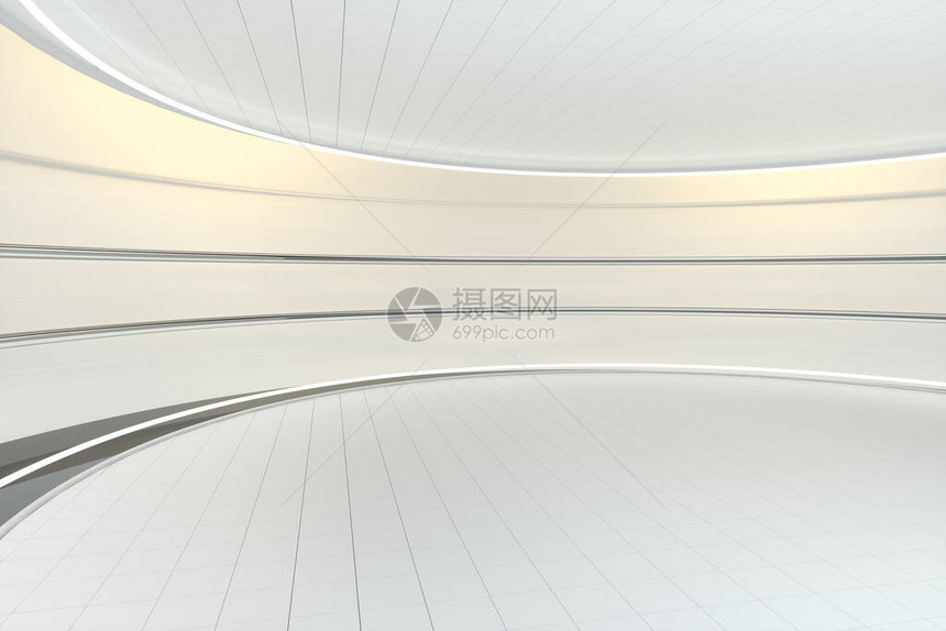 白色圆房未来结构3D翻接图片