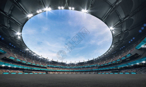 作为赛道的体育场和沥青表面背景体育建筑作为数字3D背景图片