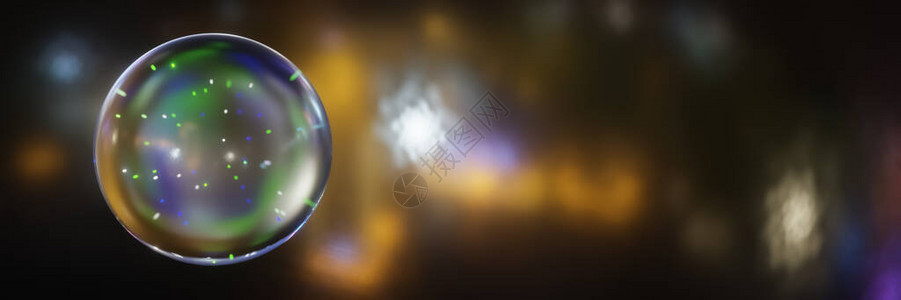 抽象魔法水晶球能量或等离子全景3d渲染图片