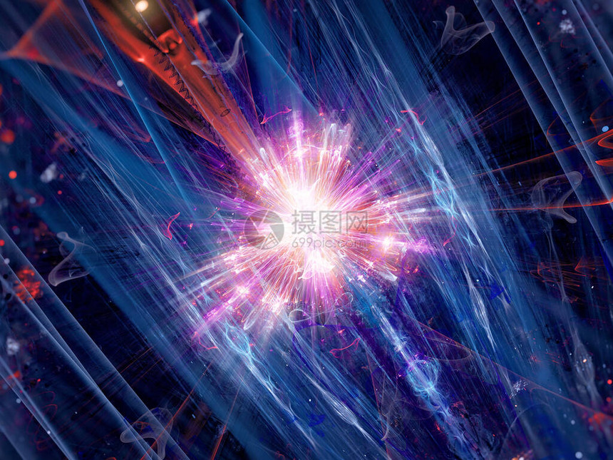 相撞器中粒子的多彩裂变图片