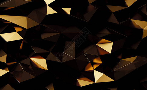 抽象金属几何三角形背景3d渲染背景图片