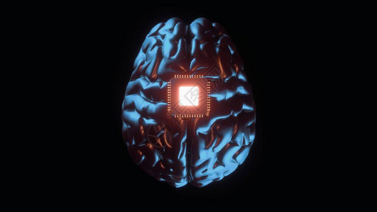 未来人类大脑3D插图神经扩增高级背景图片