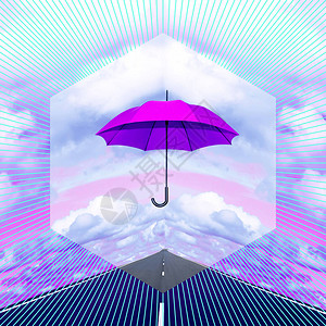 六边形的紫色伞手杖图片