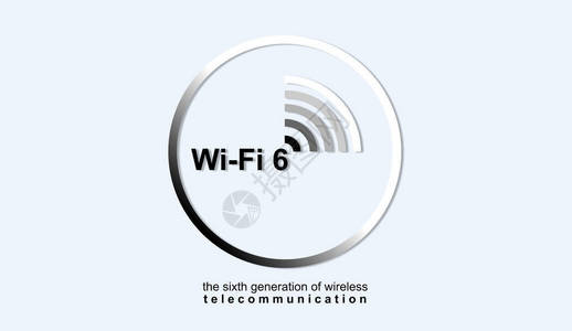 先锋队插图按钮图标WiFi6WLAN高效无线设备大规模连接的速度插画