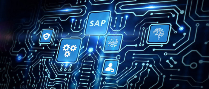 树液SAP系统软件自动化概念在虚拟屏幕数据中心商业现代技术互联设计图片