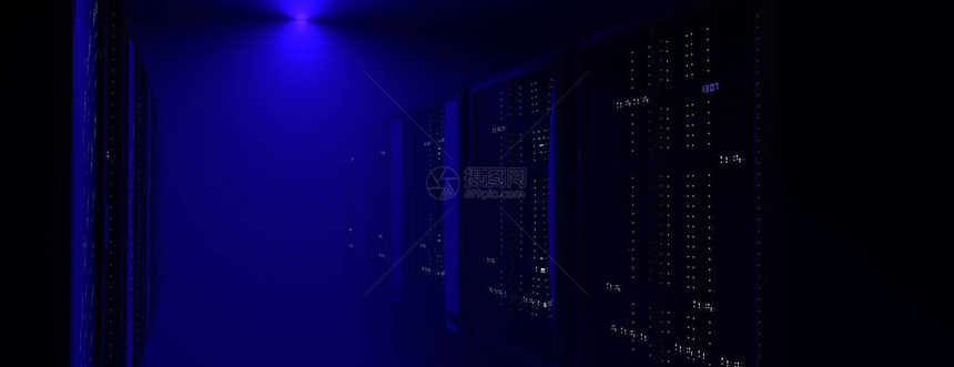 服务器机房云数据中心的服务器机架数据中心硬件集群具有存储信息的备份托管大型机采矿农场和计算机架3D渲染图片