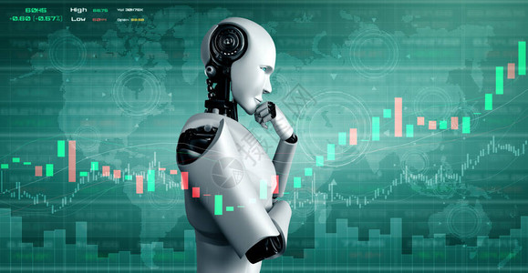 由人工智能机器人控制的未来金融技术图片