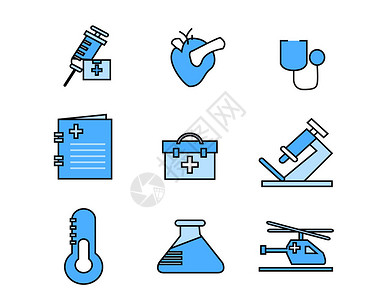 彩色医疗主题元素套图背景图片