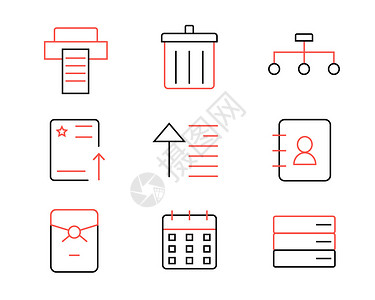 练习簿红色ICON图标商务元素套图svg图标插画