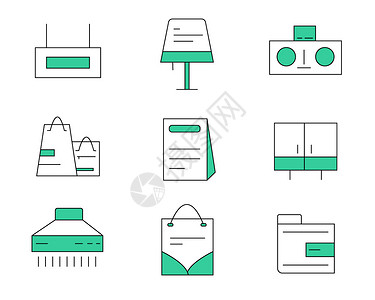 免抠衣柜绿色ICON图标购物元素套图svg图标插画