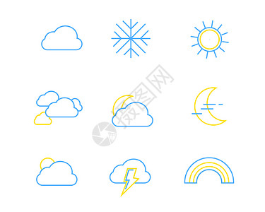 彩色天气图标SVG图标元素套图图片