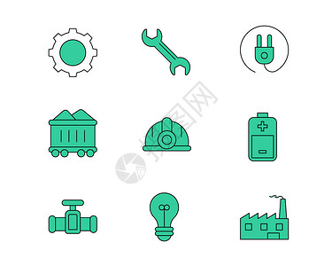 安全帽图标绿色工业图标svg图标元素套图插画