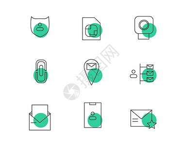 境外电话卡彩色通信图标SVG图标元素套图插画