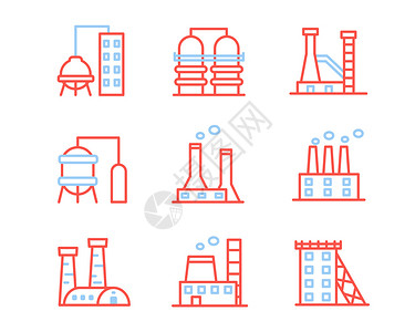 红蓝cp红蓝工业图标svg图标元素套图插画