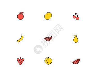 水果单色简洁图标背景图片