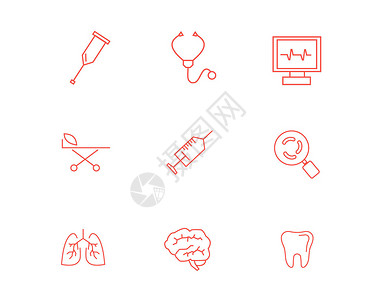 吸管工具红色医疗图标svg图标元素套图4插画