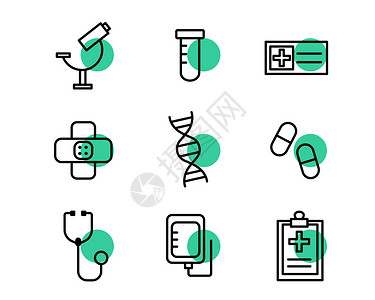 绿色医疗图标svg图标元素套图高清图片