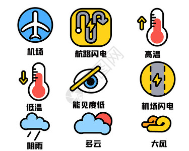 航空图标出行类图标插画