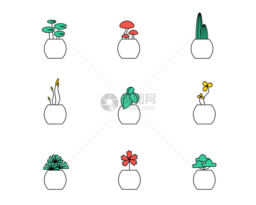 彩色矢量图标植物SVG图标元素套图图片