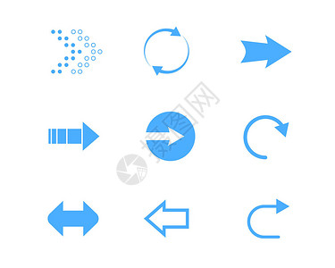 指示方向图标蓝色指向图标svg图标元素套图插画