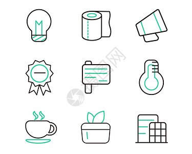 卫生卷纸绿色SVG元素图标套图3插画