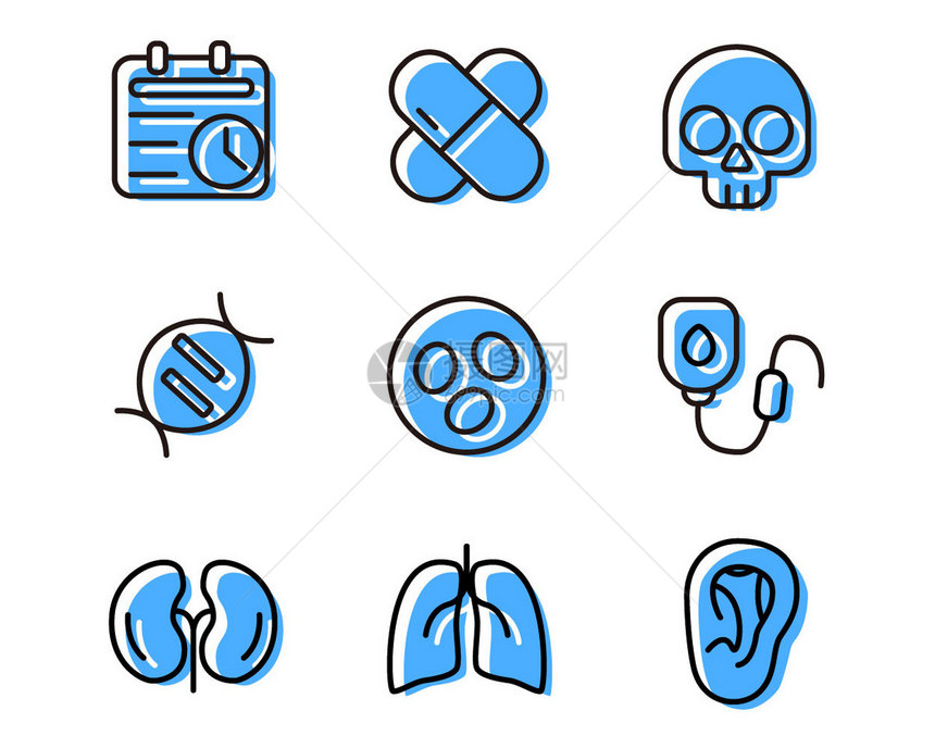 蓝色医疗SVG元素图标套图10图片