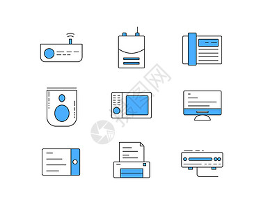 蓝色ICON图标电子设备SVG图标元素套图9背景图片