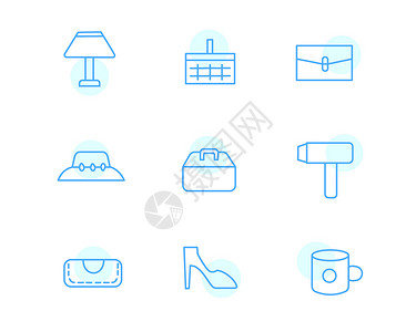 蓝色购物图标SVG图标元素套图背景图片