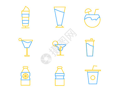 彩色酒水饮料图标矢量SVG图标元素套图87图片