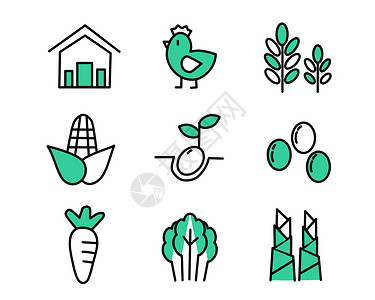 仓库图标素材绿色图标农业svg图标元素套图插画