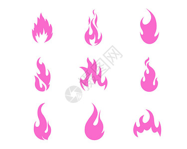 火焰背景矢量火苗粉紫色水火图标svg图标元素套图插画