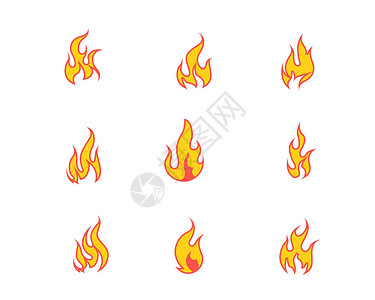火焰元素黄色描线水火图标svg图标元素套图1插画
