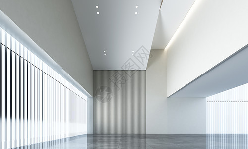 白色艺术3D大气几何建筑空间设计图片