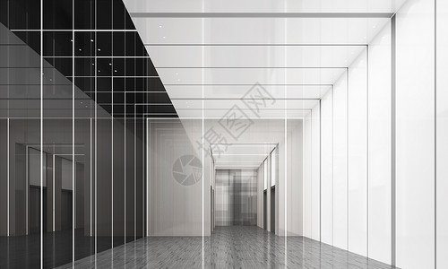 黑色线条图形3D抽象几何建筑空间设计图片