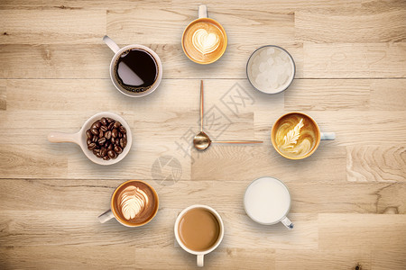 创意咖啡时钟背景图片