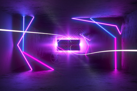 粉色线条底纹霓虹隧道线条背景设计图片