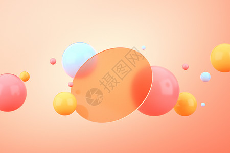 彩色漂浮球彩色时尚几何背景设计图片